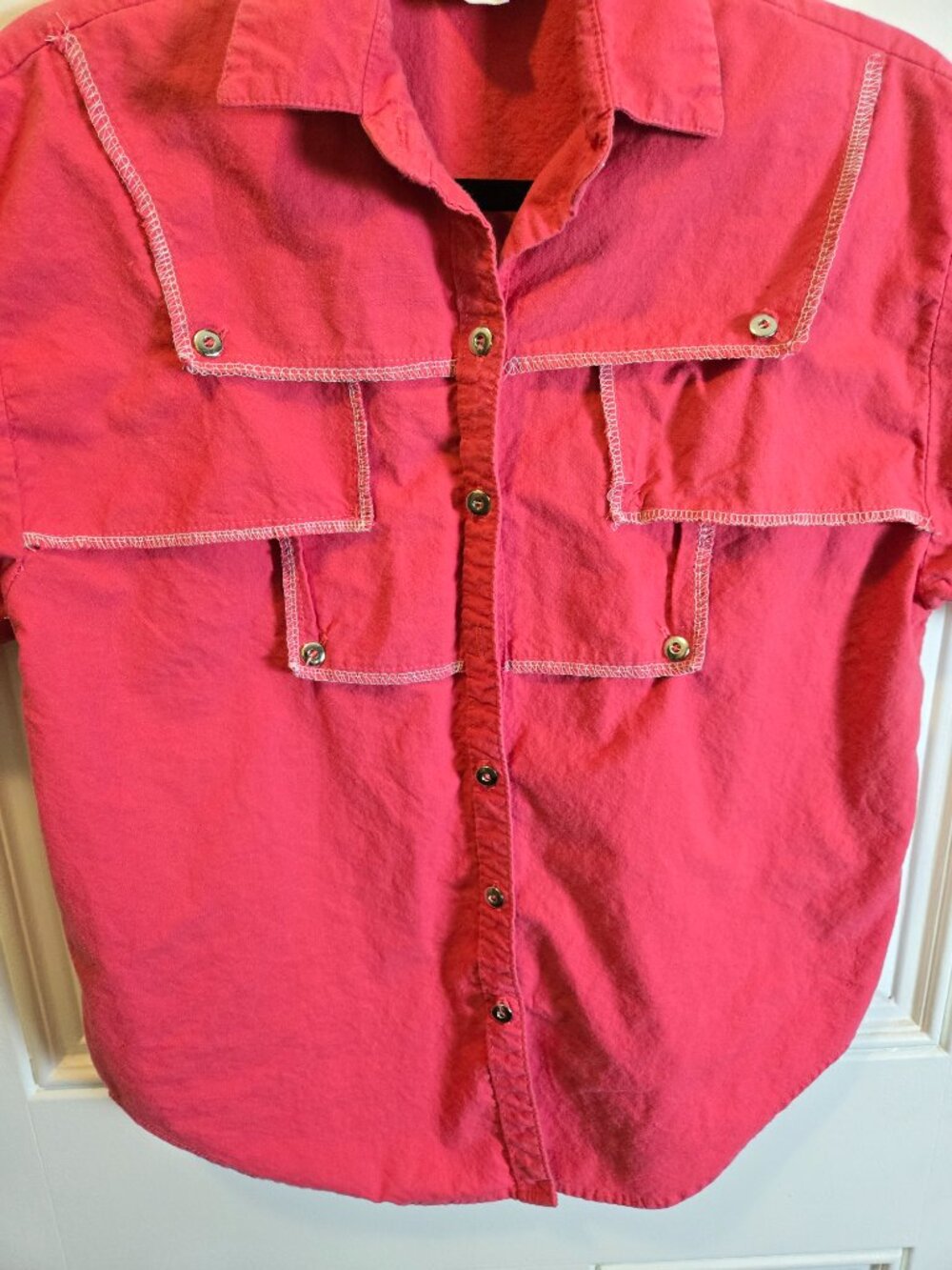 Panhandle Slim Men's Medium Western Snap Shirt Red Made USA Vintage - Picture 3 of 9